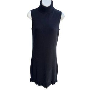 Moda International Sleeveless Turtle Neck Acrylic Blend Sweater Dress Black Sz S